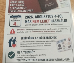 Lakossági hirdetmény 2000.01.01. előtt kiállítottt személyi ig.határidő nélküli érvényességgel rendelkezőre vonatkozóan